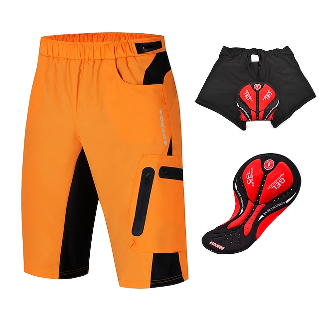WOSAWE Men's Cycling MTB Shorts Cycling Shorts Bike Padded Shorts