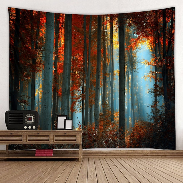 Home & Garden Home Decor | Tall Dense Woods Digital Printed Tapestry Decor Wall Art Tablecloths Bedspread Picnic Blanket Beach T