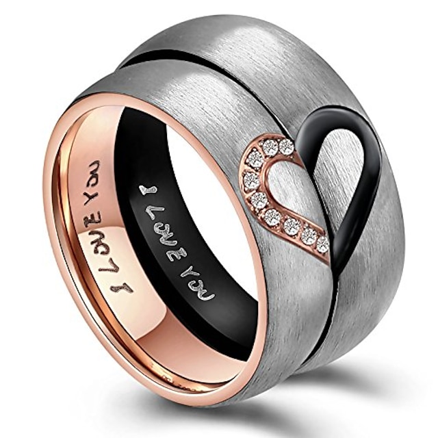  γαμήλιο δαχτυλίδι καρδιά υπόσχεση από ανοξείδωτο ατσάλι γαμήλια ανδρικά δαχτυλίδια αρραβώνων για πραγματική αγάπη δαχτυλίδι μας δαχτυλίδι μέγεθος 5-13 ζεύγος δαχτυλιδιών