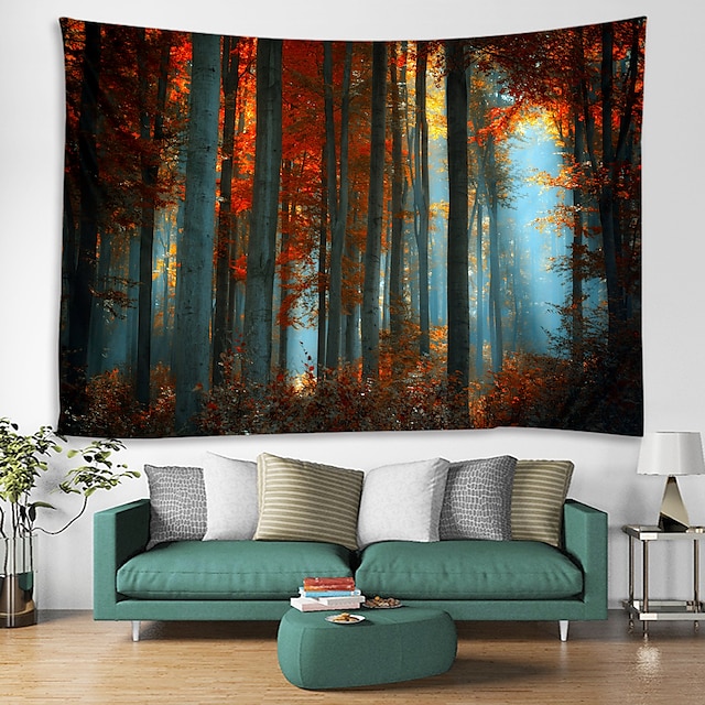 Home & Garden Home Decor | Tall Dense Woods Digital Printed Tapestry Decor Wall Art Tablecloths Bedspread Picnic Blanket Beach T