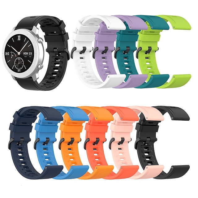  Watch Band for Amazfit GTR 4/3 Pro / 3/2/2e / 47mm, Stratos 3/2S / 2, Pace 1 Silicone Replacement  Strap 22mm Sport Band Wristband