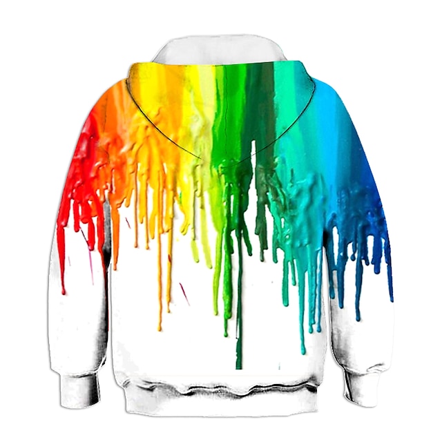 Baby & Kids Boys Clothing | Kids Boys Hoodie Long Sleeve Rainbow 3D Print Rainbow Daily Indoor Outdoor Active Basic 2-12 Years /