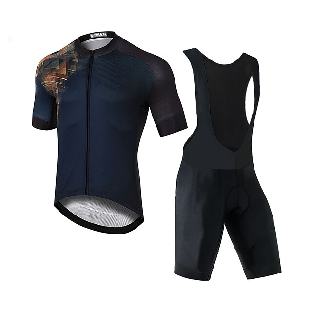 Sports & Outdoors Cycling | CAWANFLY Mens Short Sleeve Cycling Jersey with Bib Shorts Mountain Bike MTB Road Bike Cycling Black 