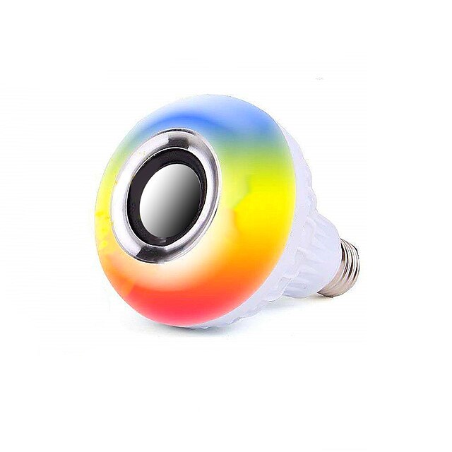  Smart E27 RGB Wireless Bluetooth Speaker Bulb 12W Music Playing Dimmable Audio with 24 Keys Remote Control