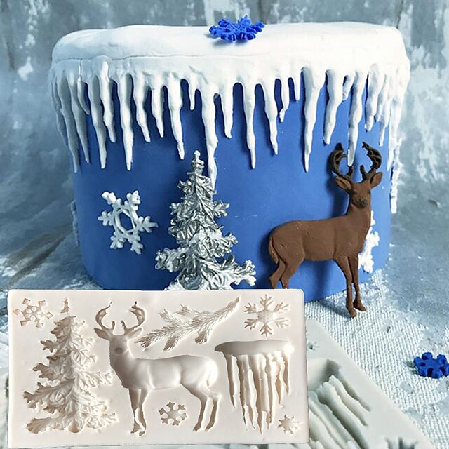 Christmas Tree Silicone Cake Molds 6 Cavity 3D Mould Fondant Decoration Tools Soap Candle Ice Chocolate Mould DIY Baking Tool Christmas Dessert Tool Baking Accessories Random Color