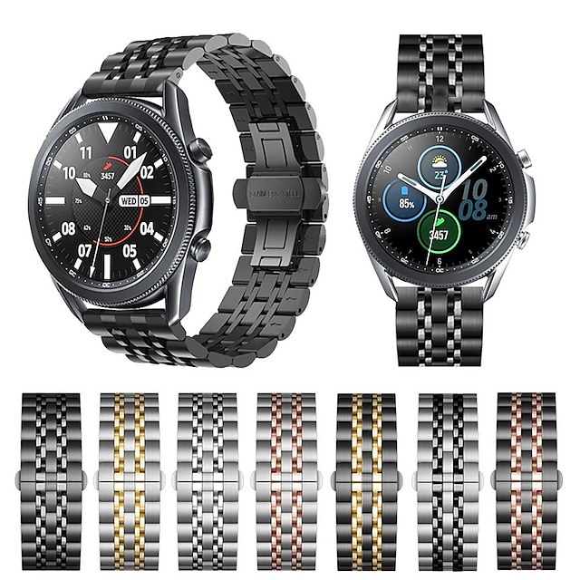  Slimme horlogeband voor Samsung Galaxy Watch 5 Pro 45mm 4 Classic 42mm 46mm 3 41mm Active 2 40mm 44mm Gear Sport S3 Frontier S2 2 Neo Live Roestvrij staal Smartwatch Band Metalband Vervanging