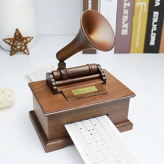  QIAOJIANG HOUSE Music Box Wooden Music Box Antique Music Box Unique Women's Girls' Kid's Adults Graduation Gifts Toy Gift