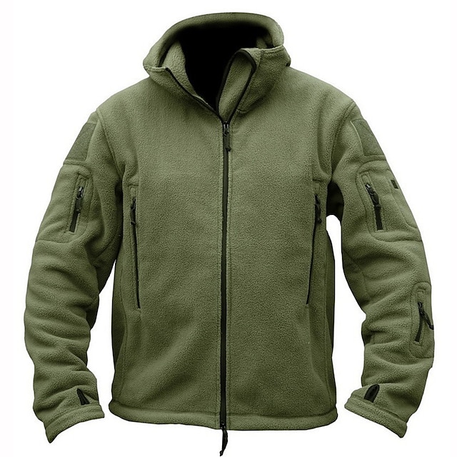 Men's Warm Military Tactical Jacket Sport Fleece Hooded Jacket Winter ...