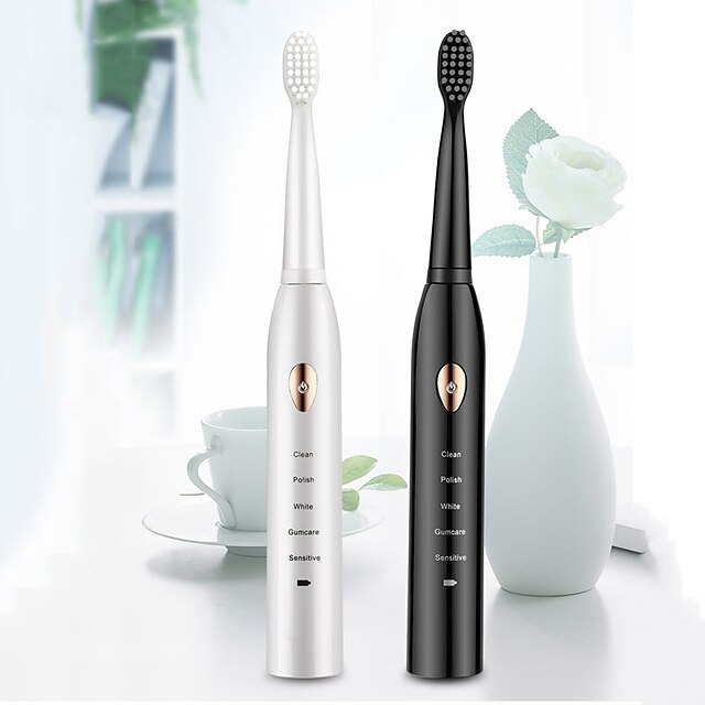  New Style Electric Toothbrush Sonic Vibration 5 Gears Adult Household Fur Base Charging Waterproof ‘s Electric Toothbrush 4 Brush Heads