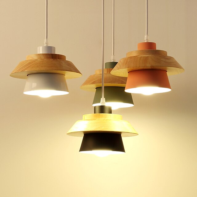 Lights & Lighting Pendant Lights | 19 cm Single Design Pendant Light Nordic Style Metal Painted Finishes Country 110-120V 220-24