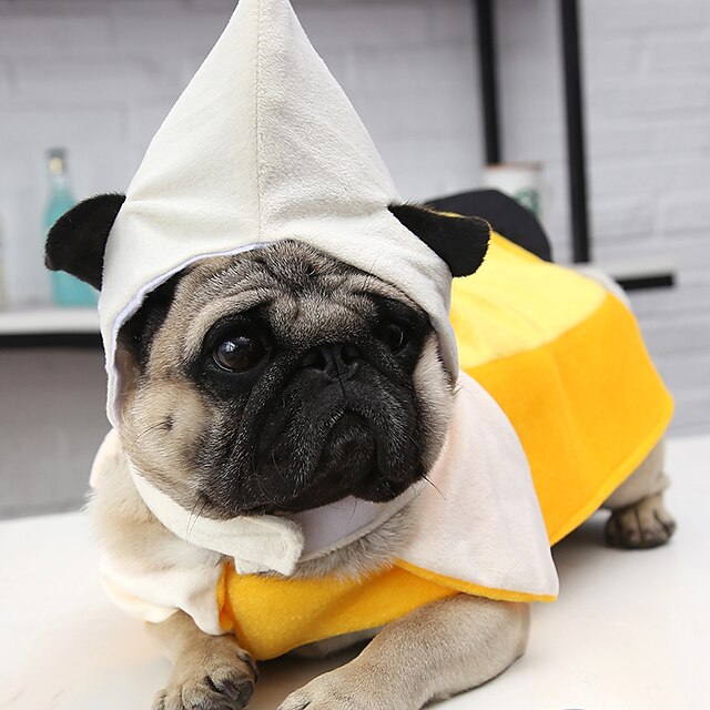  Dog Halloween Costumes Costume Shirt / T-Shirt Fruit Unique Design Special Christmas Party Dog Clothes Puppy Clothes Dog Outfits Breathable Yellow Costume for Girl and Boy Dog Polyster S M L XL