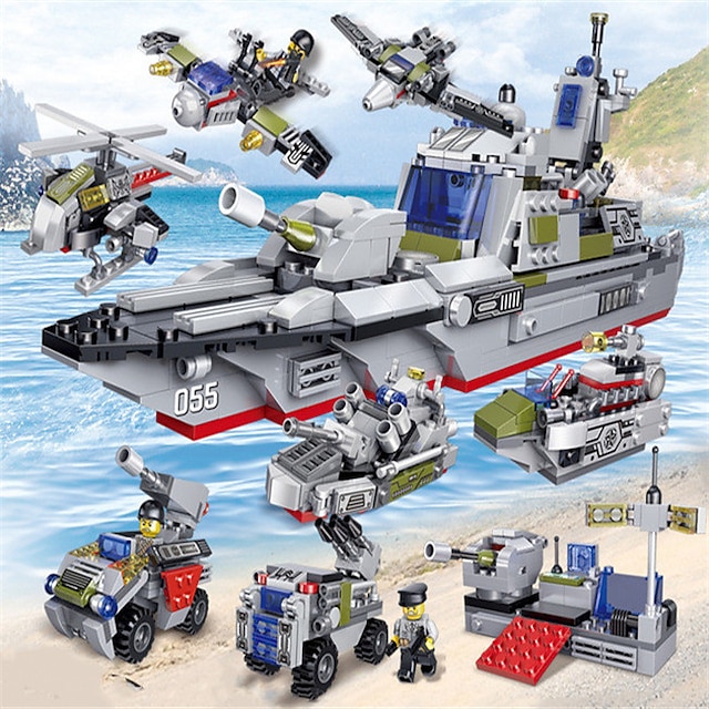  Building Blocks 692 pcs Military compatible ABS Resin Legoing Simulation Plane Boat Climbing Car All Toy Gift