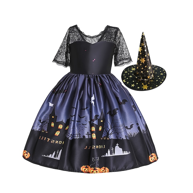  Witch Dress Kid's Girls' Dresses Vacation Dress Festival Easy Halloween Costumes