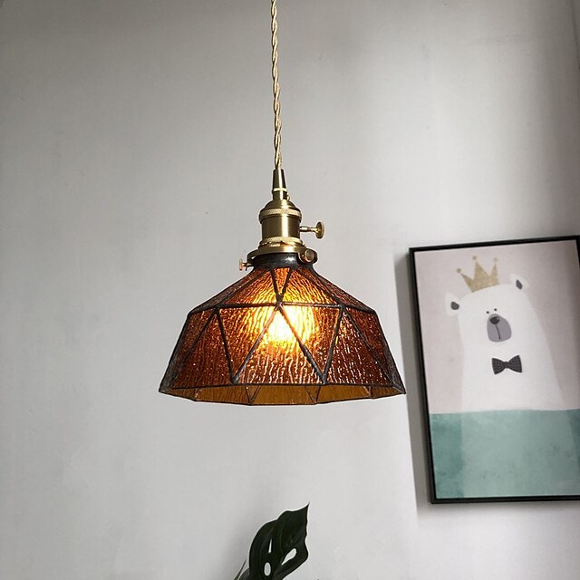 Lights & Lighting Pendant Lights | 20 cm Single Design Pendant Light Glass Painted Finishes Vintage Nordic Style 220-240V - JC43