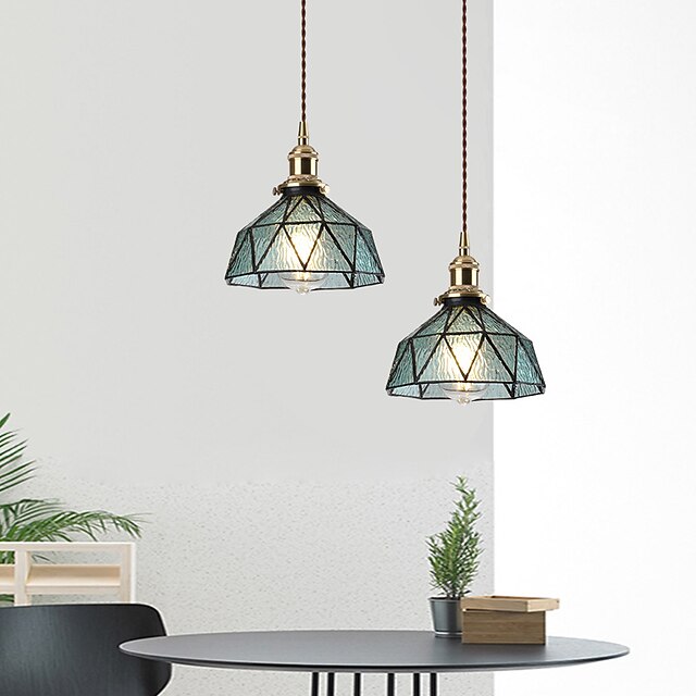 Lights & Lighting Pendant Lights | 20 cm Single Design Pendant Light Glass Painted Finishes Vintage Nordic Style 220-240V - JC43