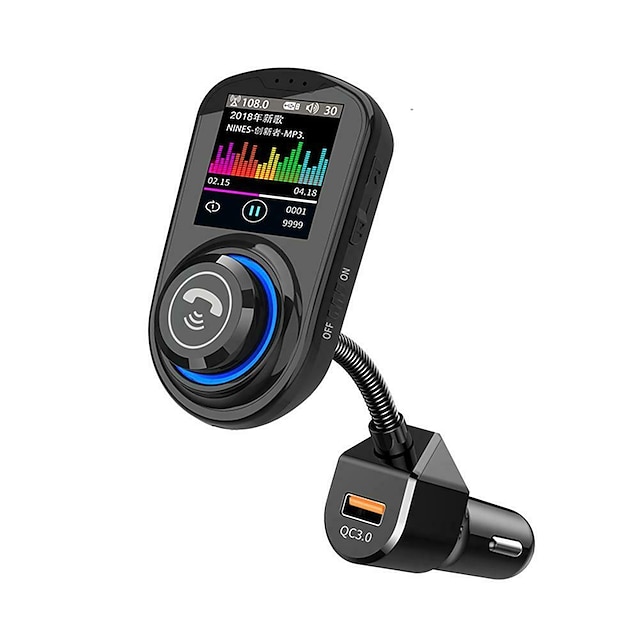  Bluetooth 5.0 FM Transmitter  Bluetooth Car Kit Car Handsfree QC 3.0  Card Reader  Car MP3 FM Modulator Car Radio MP3 Player