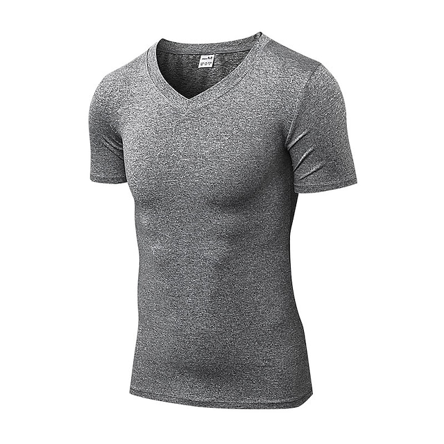 Sports & Outdoors Running, Jogging & Walking | YUERLIAN Mens Short Sleeve V Neck Compression Shirt Running Shirt Tee Tshirt Top 