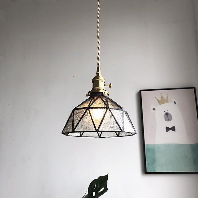 Lights & Lighting Pendant Lights | 20 cm Single Design Pendant Light Glass Painted Finishes Vintage Nordic Style 220-240V - JC43