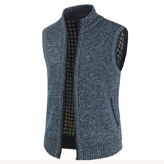 Men's Sweater Vest Zip Sweater Sweater Jacket Fleece Sweater Knit