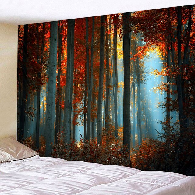 Home & Garden Home Decor | Tall Dense Woods Digital Printed Tapestry Decor Wall Art Tablecloths Bedspread Picnic Blanket Beach T