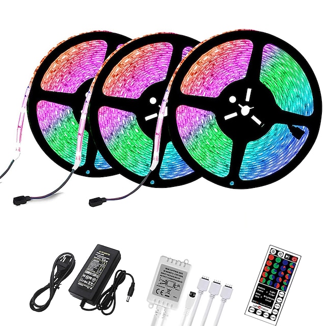  3x5M Flexible LED Light Strips Light Sets RGB Tiktok Lights 900 LEDs 2835 SMD 8mm 1 set Christmas New Year‘s Creative Cuttable Decorative 12 V