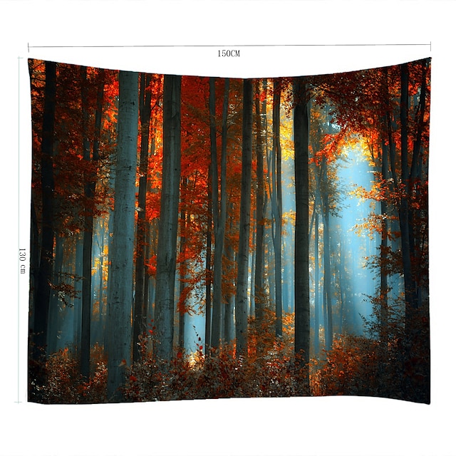 Home & Garden Home Decor | Tall Dense Woods Digital Printed Tapestry Decor Wall Art Tablecloths Bedspread Picnic Blanket Beach T