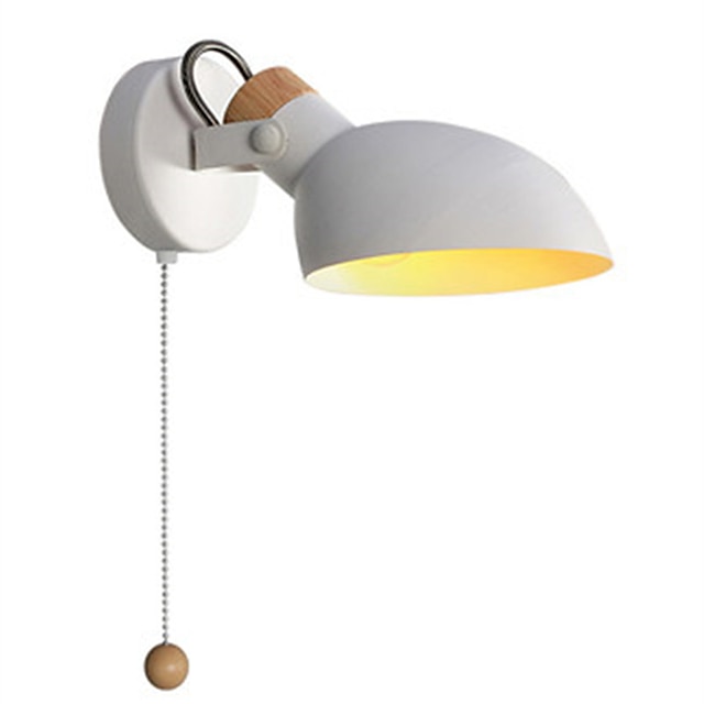  kinkiet led Nordic Macaron minimalistyczny salon sypialnia lampka nocna do czytania z przełącznikiem z litego drewna kreatywne obrotowe światło
