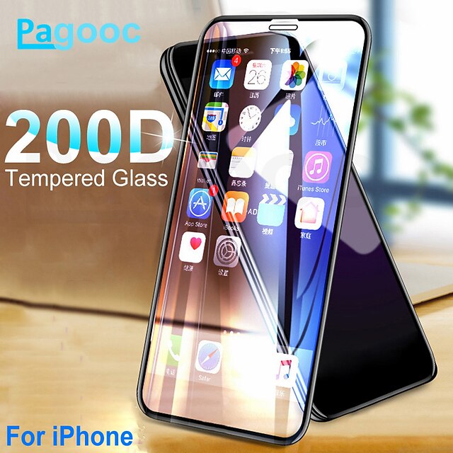  [1 Pcs]200D Curved Protective Tempered Glass For iPhone 13 12 Pro Max mini 11 Pro Max SE 2020 XR X XS Max 8 7 Plus Glass Screen Protector