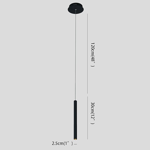 Lights & Lighting Pendant Lights | 1-Light 2.5 cm Pendant Light LED Single Design Aluminum Cylinder Painted Finishes Minimalist 