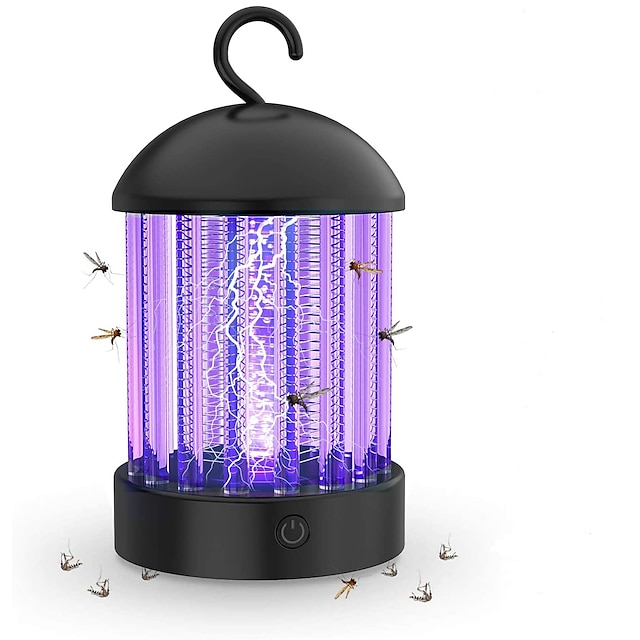  Electronic Bug Zapper Indoor And Outdoor Portable Mosquito Lamp Waterproof Ip66 Uv Insect Trap With Led For Flies Pests And Gnats Mosquito Light With Button 2-In-1