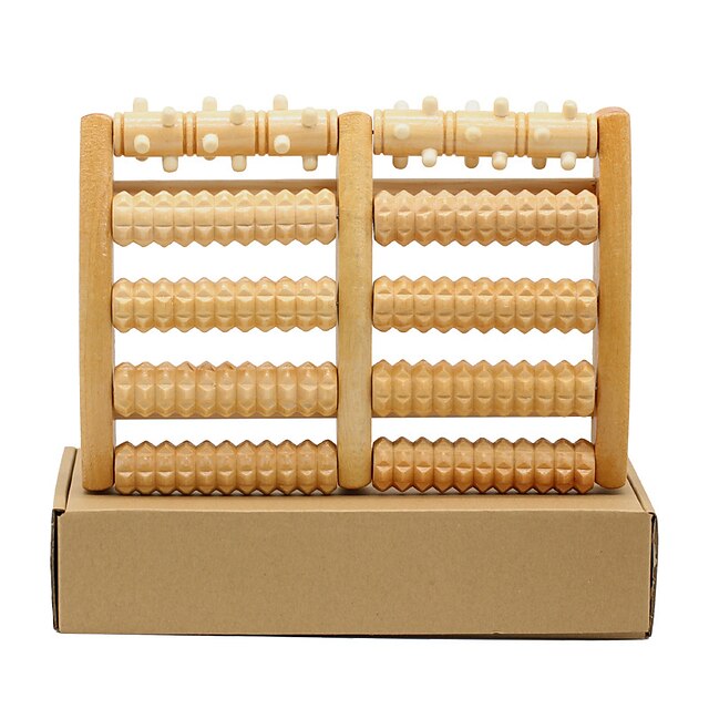  Wooden Nail Five-Row Foot Roller Massager Wooden Massager Foot Massage Applicable People Sub-Healthy People Office People Middle-Aged and Elderly People
