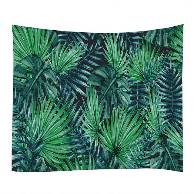 Home & Garden Home Decor | Green Big Leaf Digital Printed Tapestry Classic Theme Wall Decor 100% Polyester Contemporary Wall Art