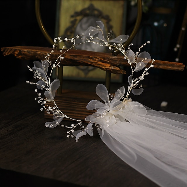  שכבה אחת סגנון פרח / פרחוני הינומות חתונה צעיפי כתף עם תליון / מוצק טול / קלאסי