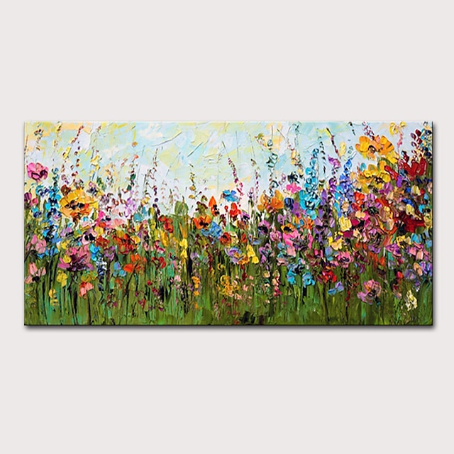  Mintura Hand Painted Flowers Landscape Oil Paintings on Canvas Modern Abstract Wall Picture Art Posters For Home Decoration Ready To Hang With Stretched Frame