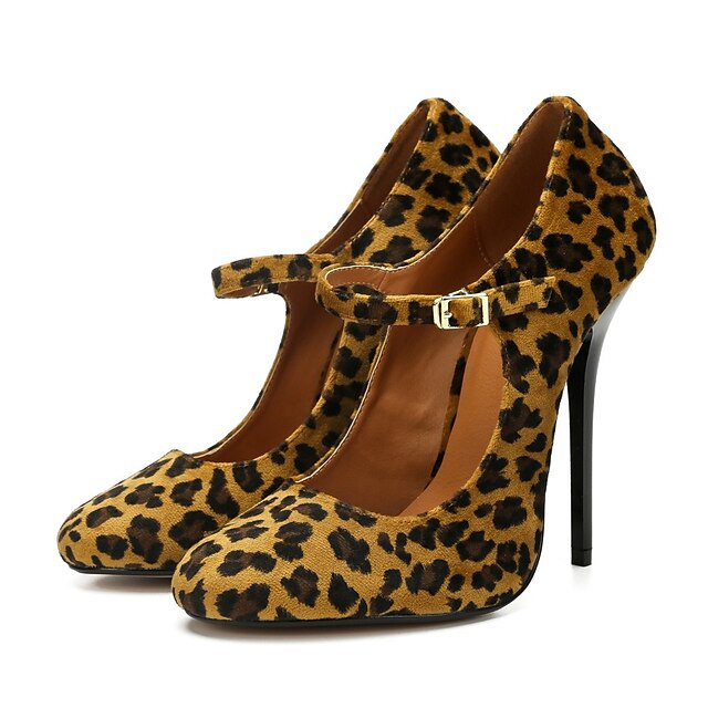  Women's Heels Plus Size Stiletto Heel Pointed Toe Casual Party & Evening Suede Solid Colored Leopard Black Red