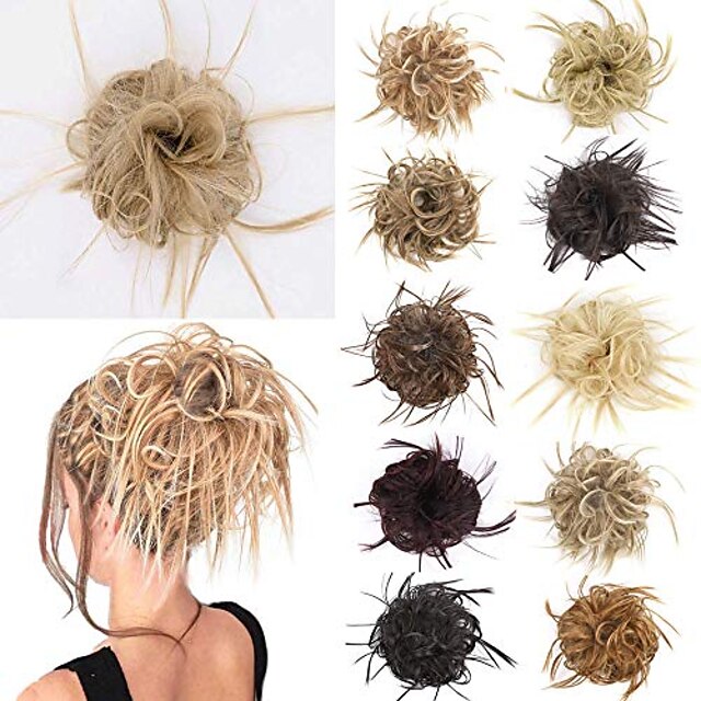  chignons hårbolle snøring syntetisk hår hårstykke hårforlengelse krøllete daglig 39#