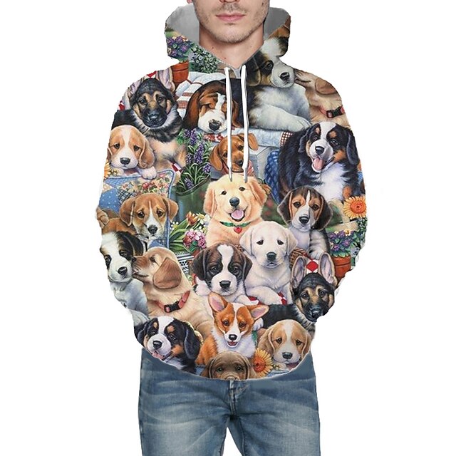  Homens Gráfico Animal Moletom Moletons Moletom Manga Longa Moletom com capuz Com Capuz Básico Impressão 3D Diário Preto Branco Designer