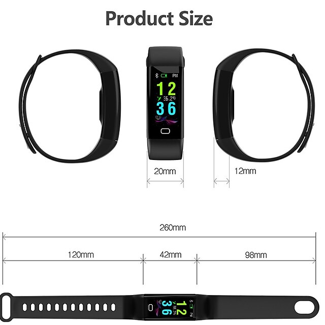  F77 Inteligentny zegarek na Android iOS Bluetooth 0.96 in Rozmiar ekranu IP68 Poziom wodoodporności Wodoodporny Pulsometry Pomiar ciśnienia krwi Sport Spalonych kalorii Krokomierz Powiadamianie o
