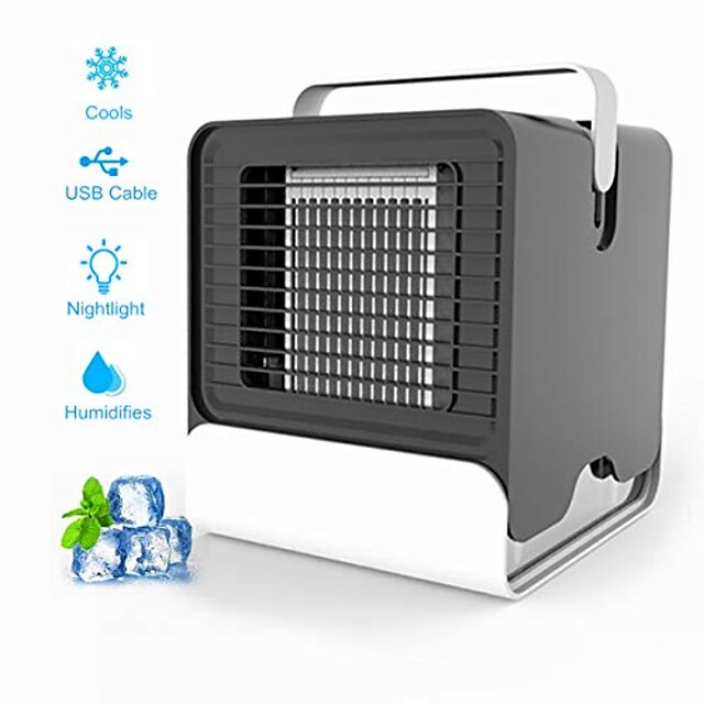  berfeew air conditioner portable,mini air conditioner,personal air cooler,mini ac with night light,fans for bedroom,office,home,black (xs)