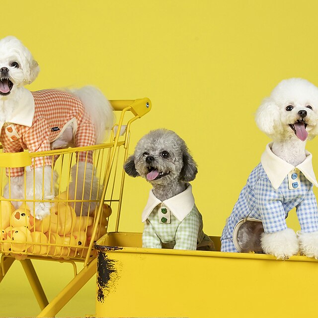 Dog Coat Jumpsuit Plaid / Check Casual 