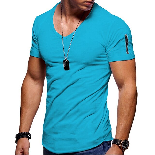 mens v neck t shirt tee - solid color short shirts for men short sleeve ...