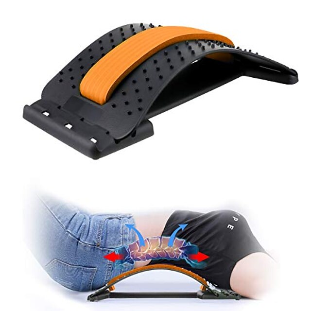  back stretcher,lumbar support device adjustable pain relief back massager posture corrector back stretching treatment for spinal stenosis herniated disc,sciatica,scoliosis
