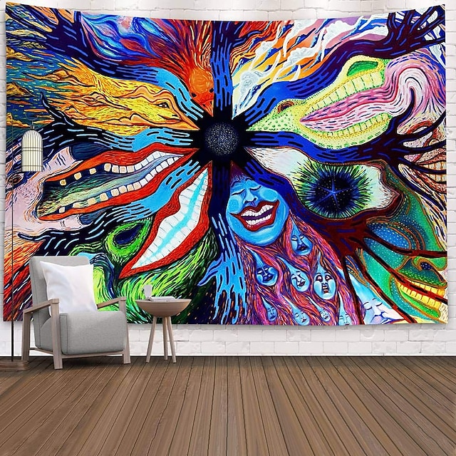 Home & Garden Home Decor | Psychedelic Abstract Wall Tapestry Art Decor Blanket Curtain Picnic Tablecloth Hanging Home Bedroom L