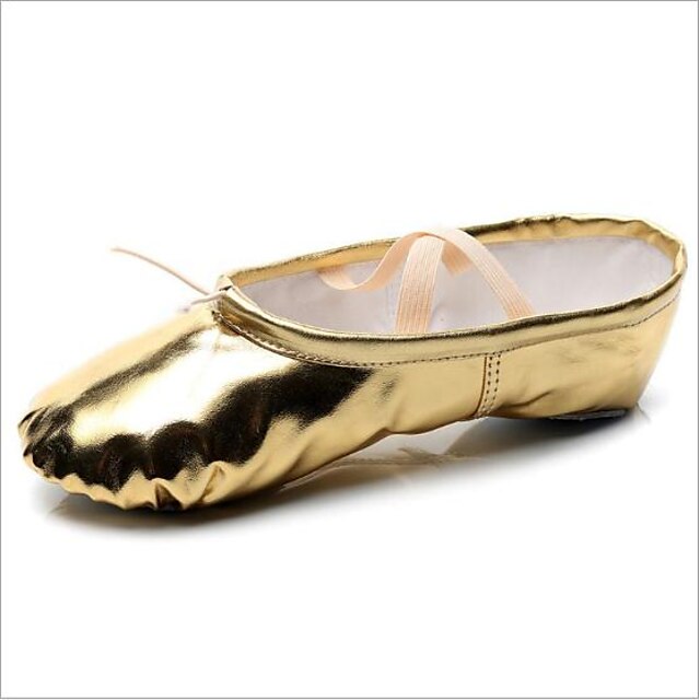 בגדי ריקוד נשים נעלי בלט שטוחות שטוח זהב כסף לואפר