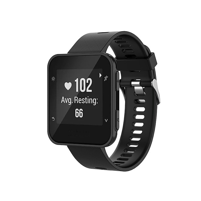  Smartwatch-Band für Garmin Forerunner 30/35 Silikon Smartwatch Gurt Weich Atmungsaktiv Sportband Klassische Schnalle Ersatz Armband