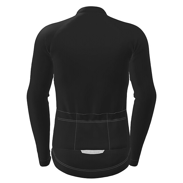 Men's Cycling Jersey Long Sleeve Winter Bike Jersey Top with 3 Rear