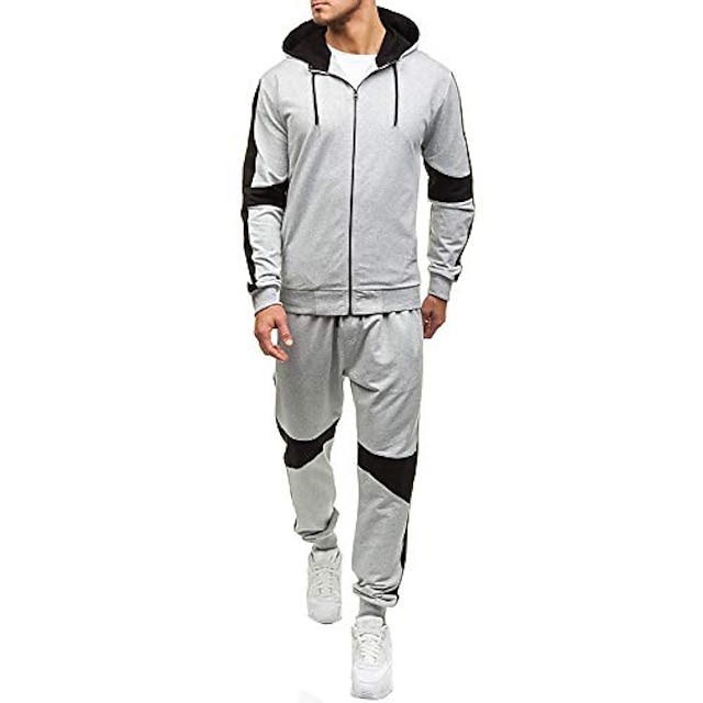 Sports & Outdoors Running, Jogging & Walking | Mens 2 Piece Full Zip Tracksuit Sweatsuit Casual Athleisure Winter Long Sleeve Co