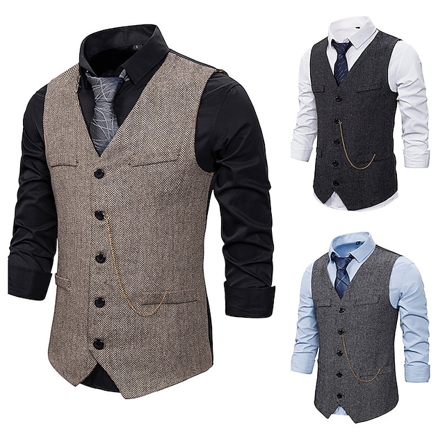  Classical Retro Vintage 1920s Vest The Great Gatsby Men's Cosplay Costume Carnival Party Prom Vest