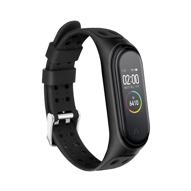  1 pcs Pulseira de Smartwatch Compatível com Xiaomi Mi Band 6 Mi Band 5 Relógio inteligente Alça Elástico Respirável Pulseira Esportiva Substituição Pulseira