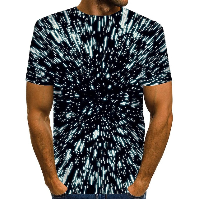  Voor heren Grafisch 3D Print Overhemd T-shirt Korte mouw T-shirt 3D-afdrukken Ronde hals Overhemd overdreven Basic Dagelijks Zwart Kleding Grote maten Normaal S M L XL XXL 3XL 4XL